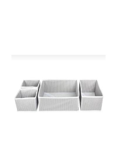 4 Parça Çekmece Düzenleyici Kumaş 17 X 12 Gri Tr Diğer
