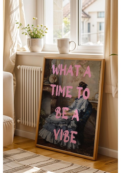 Saturn Young Lady At The Fireplace Çerçeveli Tablo What A Time To Be A Vibe Maximalist Decor Altered Art