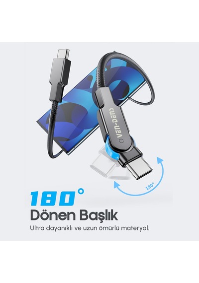 Ven-dens Vd-dc03cc Premium 60w Usb-c Hızlı Şarj Kablosu