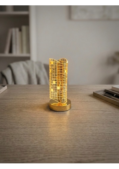 Vezza Home Modern Kristal Şarjlı Dokunmatik Masa Lambası 3 Renk Modlu Gold