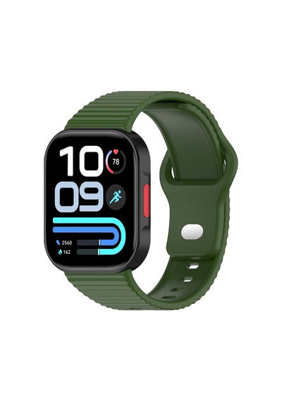 Redmi Watch 6 Silikon Kordon Tırtıklı Suya Dayanıklı Tasarım Koyu Yeşil