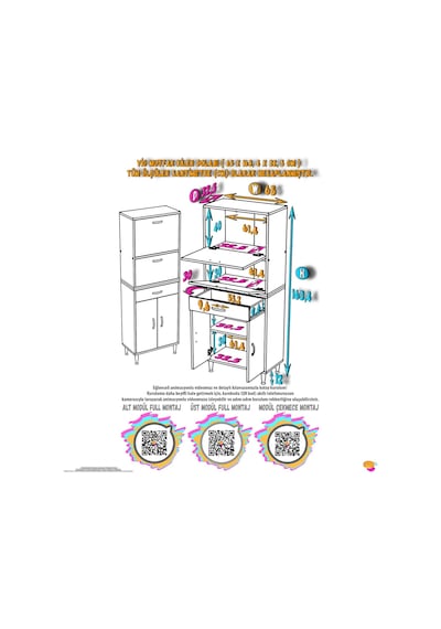 Eliusta Solaira 65 Cm Genişlik Kapaklı Mutfak Dolabı 4 Kapaklı, Çekmeceli Çok Amaçlı Mutfak/banyo Dolabı Beyaz Eliusta Solaira 65 Cm Genişlik Kapaklı Mutfak Dolabı 4 Kapaklı, Çekmeceli Çok Amaçlı Mutfak/banyo Dolabı Beyaz