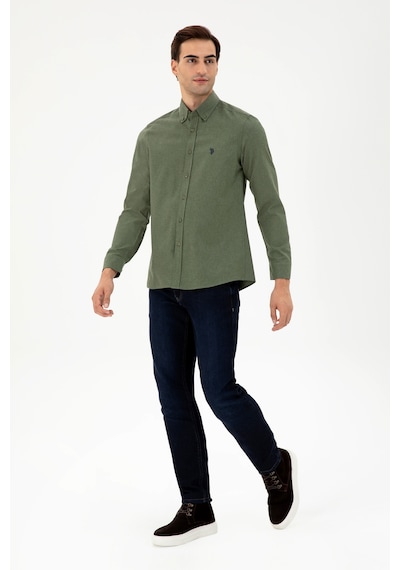 U.s. Polo Assn. Erkek Haki Gömlek Basic 50296757-vr027 Haki