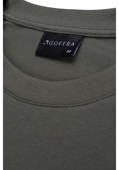Goffra Erkek Vision Premium Kalite Yoğun Dokulu Pamuklu T-shirt Haki M101-r0220-11