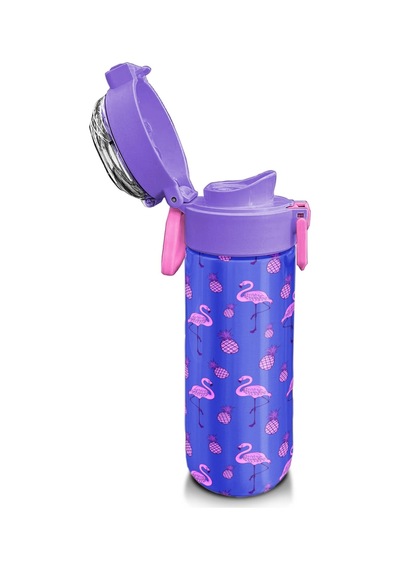 Coral High Kids Lavanta Pembe Flamingo Desenli Pipetli Ve Direkt İçim Çelik Termos 500 Ml 31905 Lavanta - Sarı