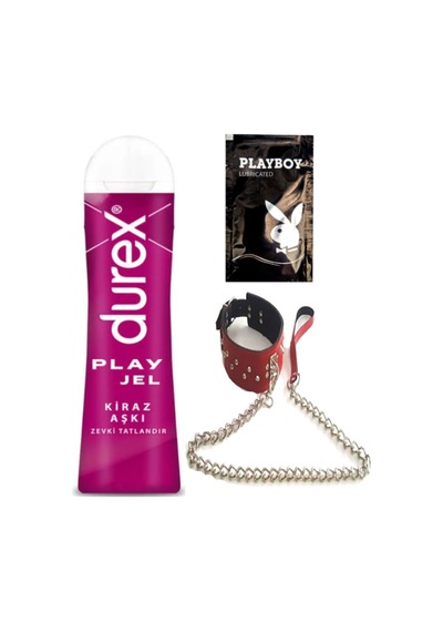 Durex Kiraz Aşkı 50 Ml Jel + Kırmızı Deri Tasma + Hediye