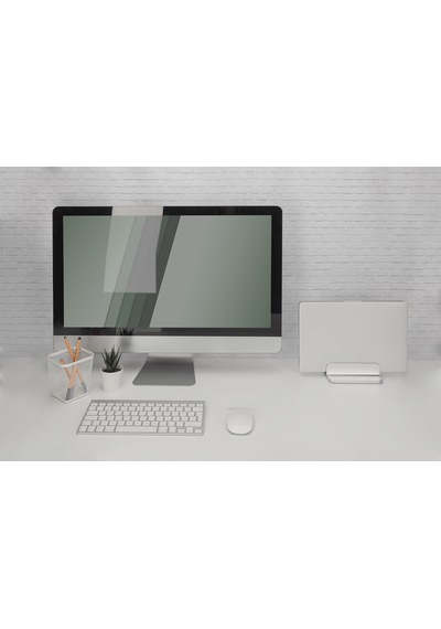 Dikey Notebook Standı, Alüminyum Gümüş