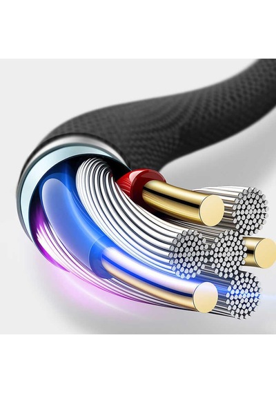 Şarj Data Kablosu 3In1 Lightning + Type-C + Micro Usb To Usb 2.0