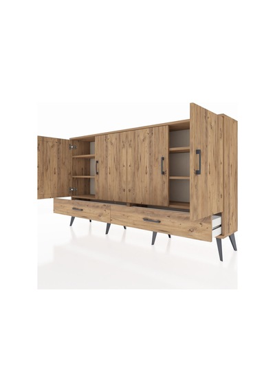 Arges Konsol 6 Raflı 2 Çekmeceli 4 Kapaklı 176x30x99 Çam-çam Çam-çam Arges Konsol 6 Raflı 2 Çekmeceli 4 Kapaklı 176x30x99 Çam-çam Çam-çam