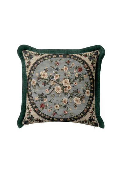 Çiçek Tasarımlı Şato Saçaklı Yastık Kılıfı - Vintage Bahar Country Gri Yeşil Püsküllü Kırlent Kılıfı Sessiz Kanyon Serenat Çiçek Tasarımlı Şato Saçaklı Yastık Kılıfı - Vintage Bahar Country Gri Yeşil Püsküllü Kırlent Kılıfı Sessiz Kanyon Serenat