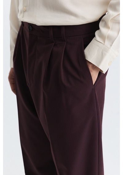 Antioch Pileli Relax Fit Erkek Pantolon Bordo