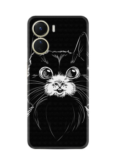 Vivo Y16 Kılıf Resimli Desenli Silikon Platinium Series Komik Kedi 1863