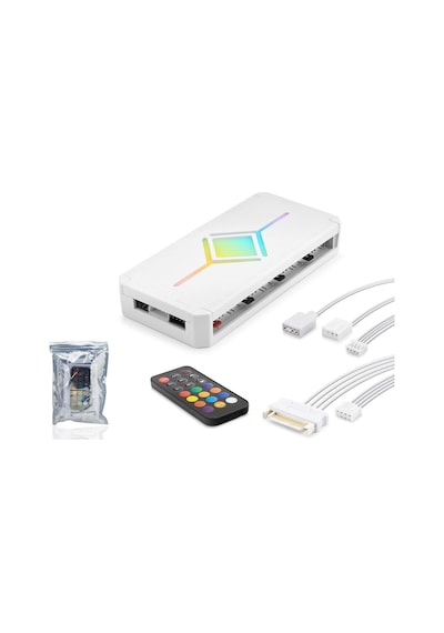 Nodar Nd2816w Argb Fan Ve Led Kontrolcü Hub Seti Uzaktan Kumandalı Beyaz