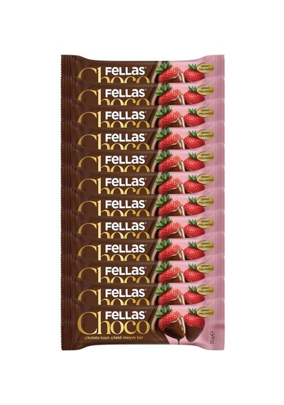 Çikolata Kaplı Meyve Bar Çilek 35gr X12