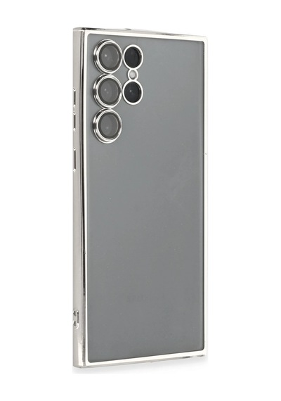 Newface - 635 - Samsung Galaxy S22 Ultra Kılıf Razer Lensli Silikon - Csmo-tex - - Gümüş