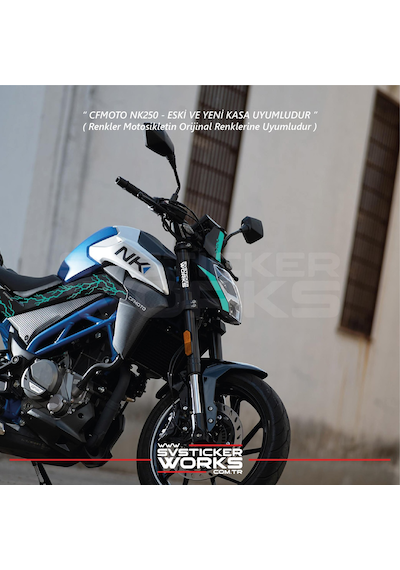 Cfmoto 250nk Siper Sticker Siperlik Tur Camı Sticker Nk Yazılı Etiket Turkuaz
