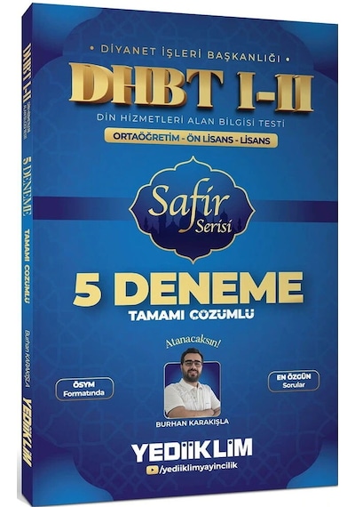 2026 Dhbt 1-2 Ortaöğretim Önlisans Lisans Çözümlü 5 Deneme Safir Seri Yediiklim