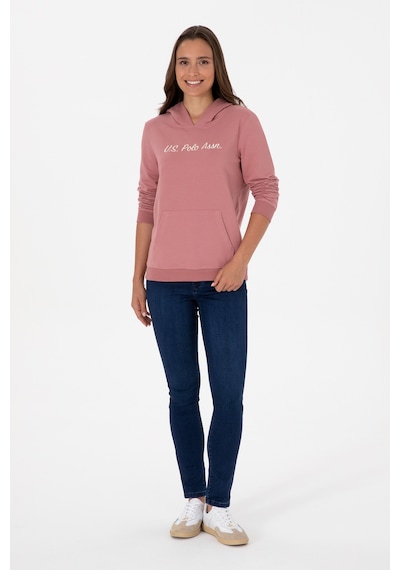 U.S. Polo Assn. Kadın Gül Kurusu Kapüşonlu Sweatshırt 50313559-VR221
