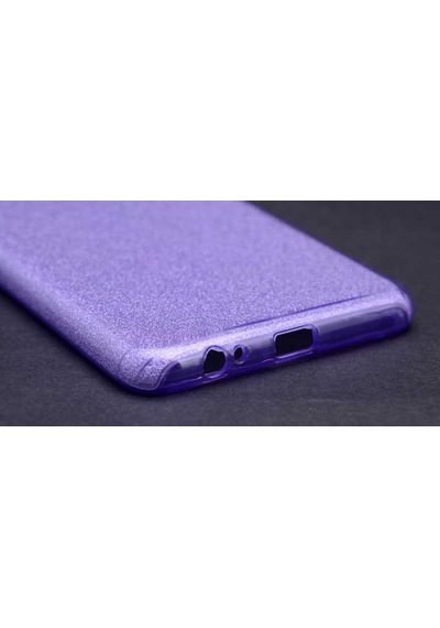 Galaxy Uyumlu J7 Max Kılıf Shining Simli Silikon Kılıf Mor