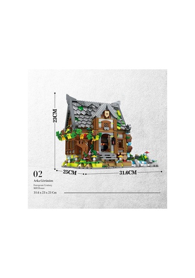Reobrix 66045 Değirmen Evi Yaratıcı Yapı Blok Seti Building Blocks Europen Century Mill House - 1873 Parça