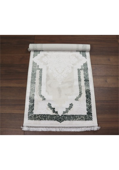 Nostalji Seri Çerçeveli Klasik Motifli Altı Kaymaz Makine Dokuma Halı 13481-838 Beyaz