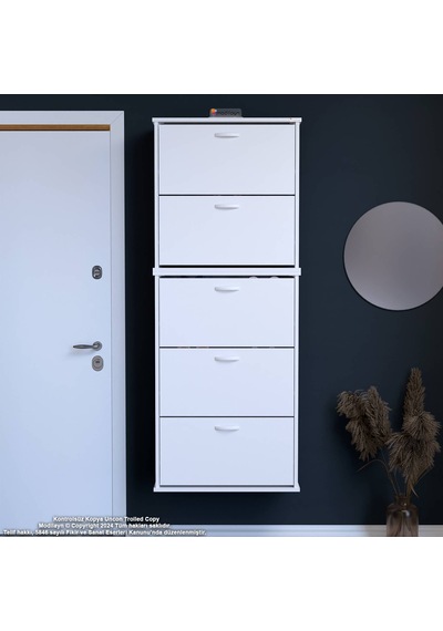 Modilayn Varbi Umay' 2 Li Asma Kapı Önü 72 X181x 25, 5 Cm Lik 5 Düşer Kapak 10 Göz Bölmeli Ayakkabılık Beyaz Modilayn Varbi Umay' 2 Li Asma Kapı Önü 72 X181x 25, 5 Cm Lik 5 Düşer Kapak 10 Göz Bölmeli Ayakkabılık Beyaz