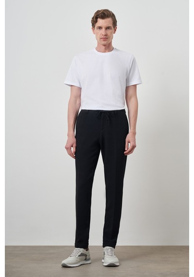 Morven Erkek Lacivert Trend Slim Fit İpli Jogger Pantolon 25ms003037200 Lacivert