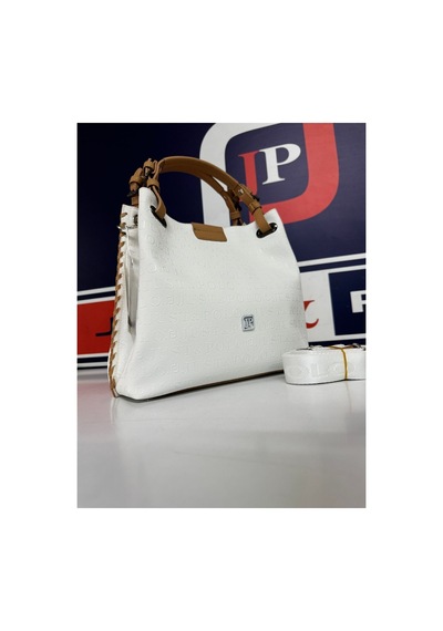 Just Polo Kadın Gofraj Desenli Mıknatıslı Çıtçıt Kapama El Ve Omuz Çantası Mh4031mh Beyaz Camel 97284472