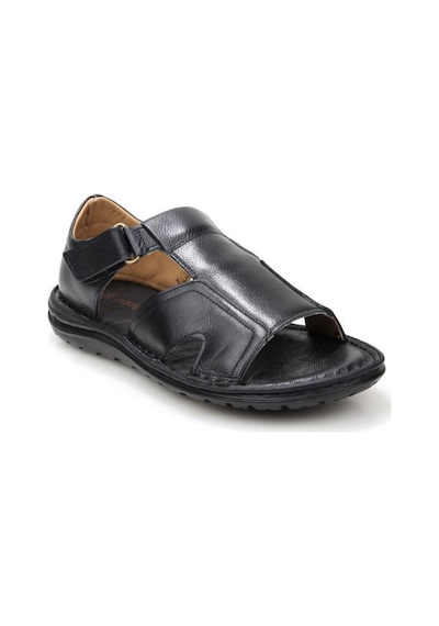 Pisagor Ps-5347 Erkek Hakiki Deri Comfort Sandalet Ayakkabı Siyah