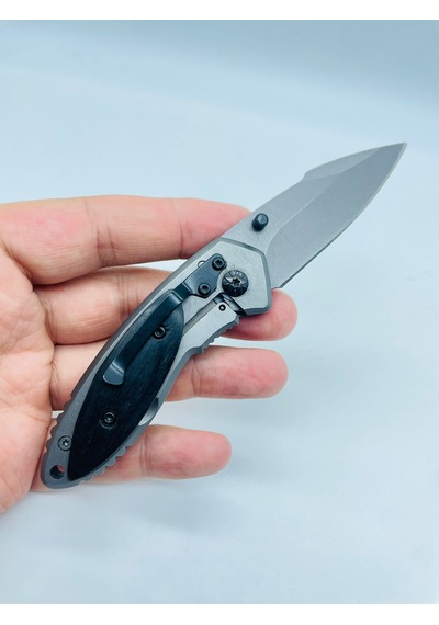 Sibirya Marka Siyah Ahşap Kasa Metal Kamp Bıçak //15cm-s15 Gri - Siyah