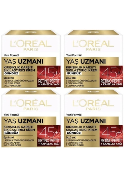 Loreal Yaş Uzmanı 3 Etkili 45+ Kırışıklık Karşıtı Sıkılaştırıcı Gündüz Kremi 4 X 50 Ml