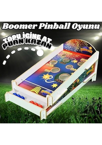Boomer Lastikli Ahşap Hedef Vurma Ve Puan Toplama Oyunu 6 Top Hediyeli Oyuncak Seti