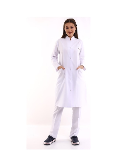 Doktor Öğretmen Kadın Önlük Uzun Boy Hakim Yaka - 171 Beyaz-7044