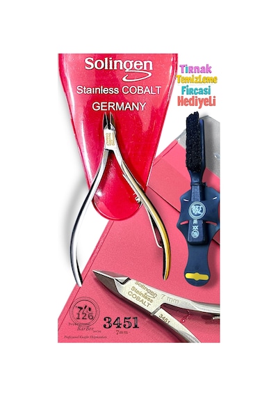 3451 7 Mm Manikür Pensi + 126 Koz Xx Temizleme Fırçası
