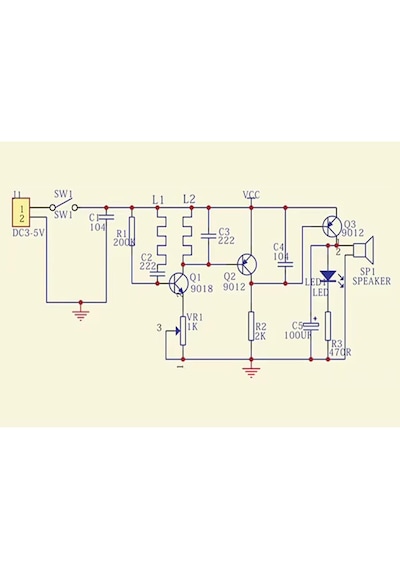 Alkatronik Metal Sensör Diy Kit Dedektör Elektronik Lehimleme Eğitim Devresi Dc 5v 60mm Temassı