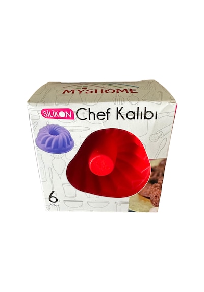 Myshome Silikon Yapışmaz Kek Kalıbı - 30x70x45 Mm - Renkli - 6 Adetlik Paket Renkli