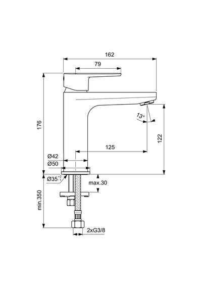 Ideal Standard BC554AA Cerafine O Grande Lavabo Bataryası Krom