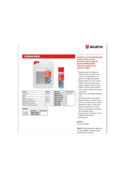 Silikon Sprey 500 Ml / 2'li Paket / Alman Üretimi