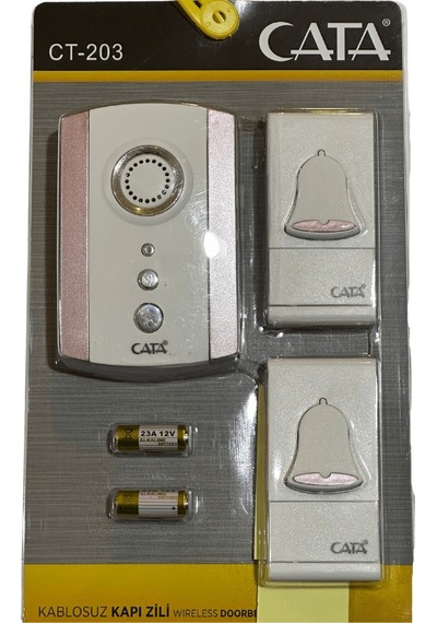 Cata Ct-203 Kablosuz Kapı Zili Pembe Desenli 2 Adet