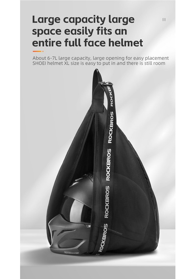 Rockbros 7l Reflektörlü Unisex Motorcu Kask Çantası Antrasit - Siyah