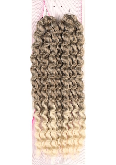 Nice Bulk Afro Su Dalgası Saç - Küllü Kahve / Platin Ombreli
