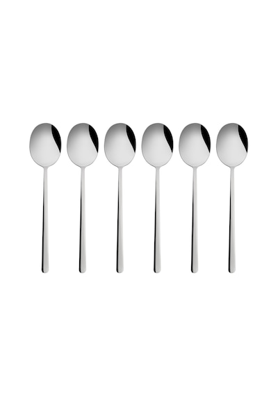 Emsan Bead 6 Parça 18/10 Paslanmaz Çelik Tatlı Kaşığı Seti Platin Gümüş