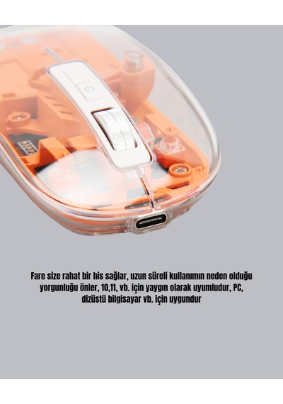 Çift Modlu Fare Usb Alıcılı Ve Bluetooth Bağlantılı Standart