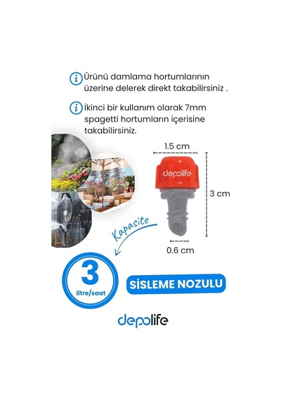 Ayrex Depolife Bahçe Balkon Veranda Sera Bitki Çiçek Damlama Nemlendirme Sisleme Püskürtme Hortum Sulama Sistemi, 2