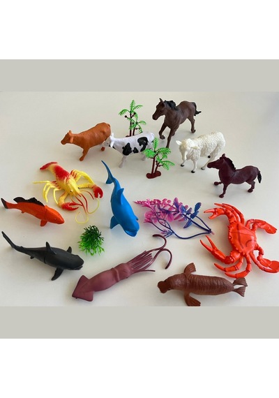 Hayvanlar Alemi Seti 16 Parçalı Full Set Deniz Hayvanları Ve Kara Hayvanları