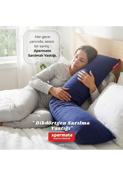 Xpermate Sarılma Yastığı, Bacak Arası Yastığı Dikdörtgen Lacivert
