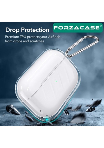 Forzacase Apple Uyumlu AirPods Pro 2 Şeffaf Anahtar Askılıklı Bluetooth Kulaklık Kılıfı - Fc567 Şeffaf