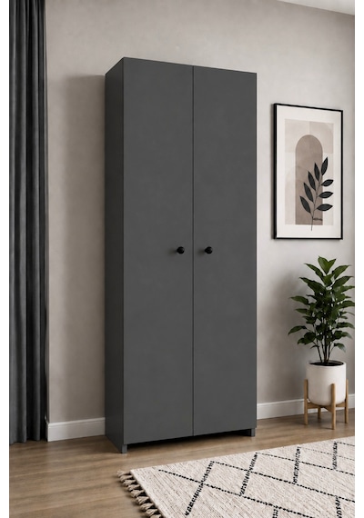 180 Cm 5 Raflı 2 Kapaklı Çok Amaçlı Dolap Gardırop Yüklük Düzenleyici Giysi Saklama Dolabı Antrasit 180 Cm 5 Raflı 2 Kapaklı Çok Amaçlı Dolap Gardırop Yüklük Düzenleyici Giysi Saklama Dolabı Antrasit