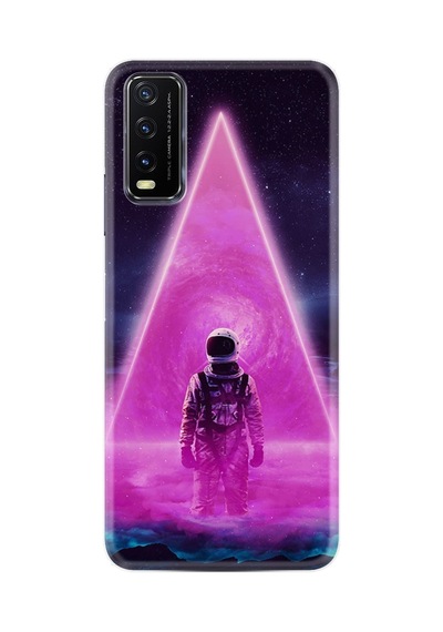 Vivo Y12s Kılıf Resimli Desenli Silikon Platinium Series Astro Purple 1890