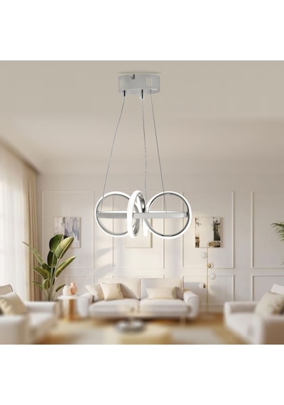 Tt003-kr Tt Ayd. Sarı Işık Sarmal Modeli Krom Kaplama Led Avize Krom